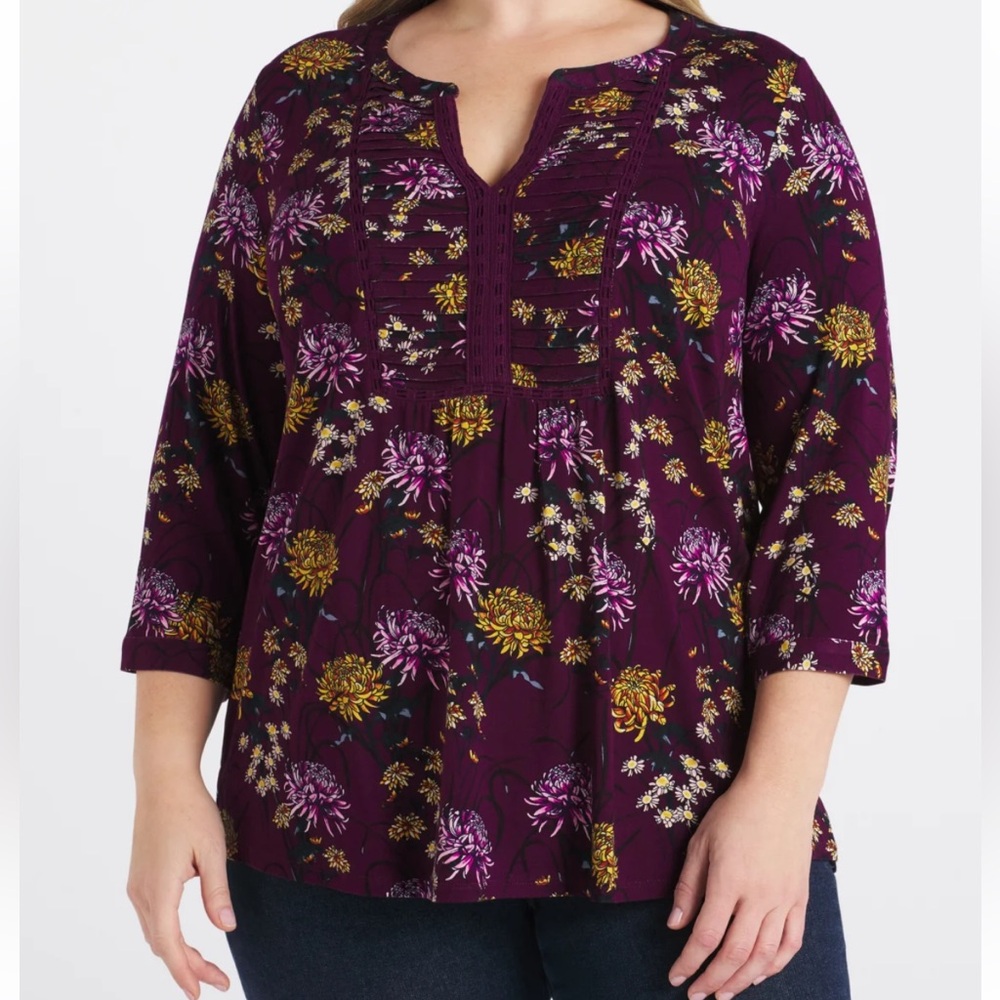 Daniel Rainn Patoke Split Neck Knit Top